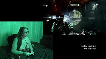 Playing naked deadspace part 9 with my big natural tits out.