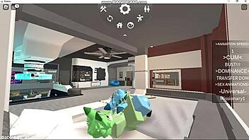 roblox furry gays enjoy comfortable oral sex in their cozy world