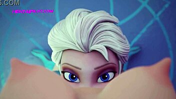 Surrender to the power of Elsa and Anna in this 3D animated BDSM scene