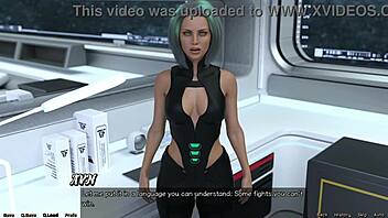 Stranded in space 56—busty teen teases step by step