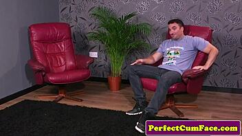 Loud British GF Sucks Cock Close-Up Until Massive Facial Cumshot