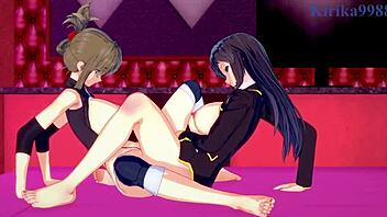 Setsuko Ohara and Chitose Kisaragi in Futanari Lesbian Sex