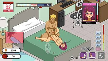 Cheating wives in anime-style hentai game, old and young
