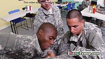 i love watching gay soldiers with big cocks in rough foursome with superior in classroom