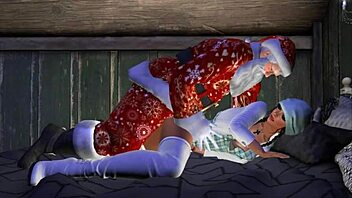 Santa Delivers Christmas Gifts Through the Back Door Instead