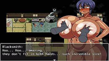 Natsuki-chan's big tits and great handjob skills in this anime game