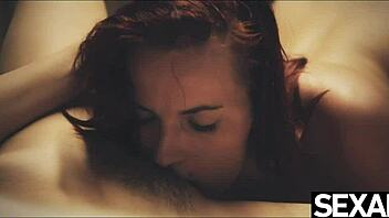 Redhead Lesbian Licks Girlfriend's Big Natural Tits to Climax