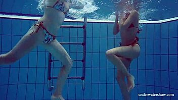 Marusia and Melisa Darkova Dive into Underwater Lesbian Fun. A Sexy Pool Adventure Awaits!