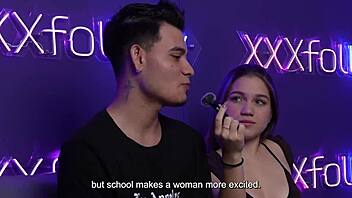 Little 18+ Colombian Majo Cute shows how to squirt in hot homemade casting with Dani Ortiz