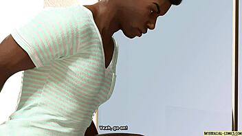 Вау! Изменяющая девушка в 3D interracial!