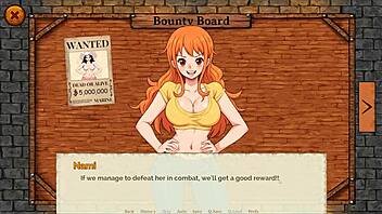 Sexy teens in 3D porn game, Nami's big tits shine