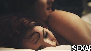 Redhead Lesbian Licks Girlfriend's Big Natural Tits to Climax