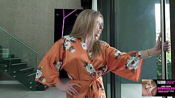 Selina Bentz, hot brunette teen, bends over for Luke Longly in taboo POV scene