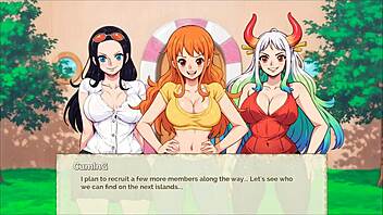 Lusty Buccaneers Parody Hentai Game Ep 1: Nami Exposes Naked Body at Night