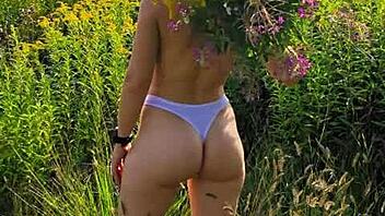 I’m watchin’ this adorable girl with small 18+ tits walkin’ in nature, short shorts, t-shirt, anna mole, so hot!