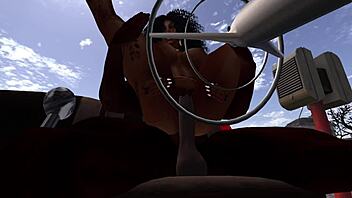 Black Man Fucks Ebony Woman at Drive-In Movie Theater! Wild Action!