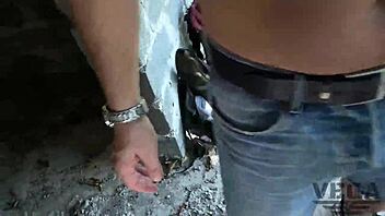 Widow feels intense pleasure as she lures three guys into haunted house for hardcore fucking