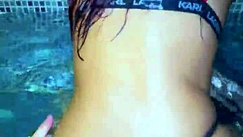 Skinny mexican teen rides cowgirl in pool family rapidito