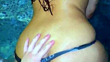 Skinny mexican teen rides cowgirl in pool family rapidito