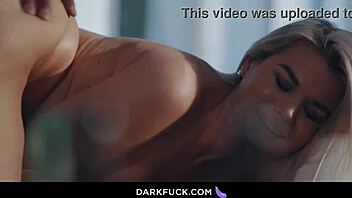 Hot blonde gets fucked by her first big black cock