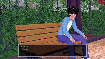 3D animated anime with big ass threesome action