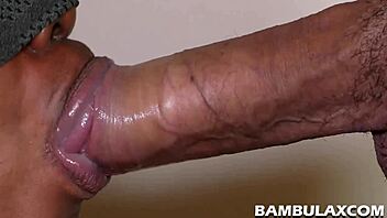 Big White Cock Ejaculates In Ebony Slut Mouth And Swallow