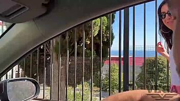 Widow feels intense pleasure as she lures three guys into haunted house for hardcore fucking