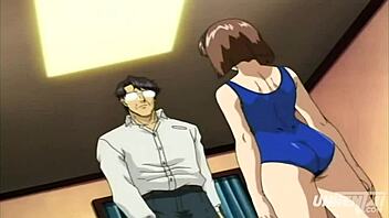 Step father can't resist touching his young 18+ step daughter's tits in bikini hentai