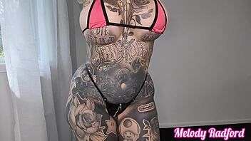 Beautiful homemade video of big-boobed beauty in micro bikini