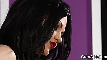 i shot my load all over that flirty hottie's face and she ate every drop