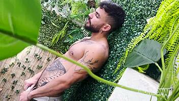 Behind the scenes making of gay video with detailed scenes.