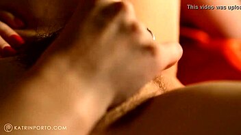 Curvy redhead Katrin Porto toys her hairy pussy
