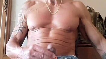 Man, jerking my huge cock for a massive cum shot