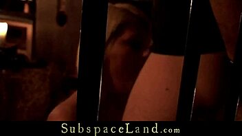 Romanian teen slut plays with dildo in dark bdsm room