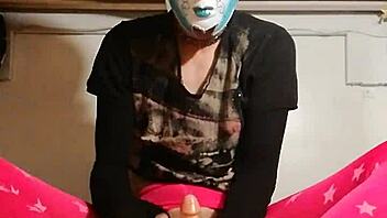 Ladyboy rides a dildo for the first time in solo shemale scene