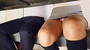 jerking off my classmate in class!