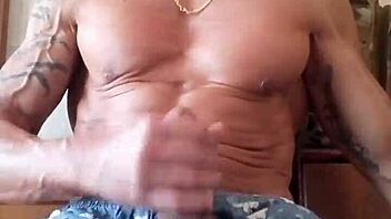 Man, jerking my huge cock for a massive cum shot