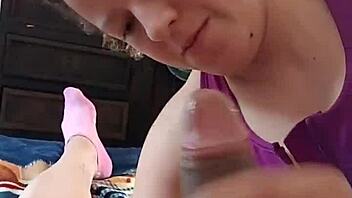 She's learning to suck cock like a pro