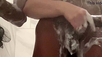 Stepsister's tight hole nearly taken in shower