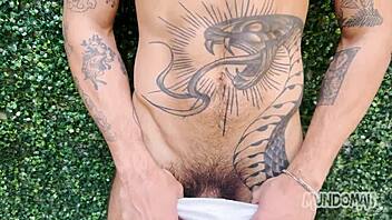 Behind the scenes making of gay video with detailed scenes.