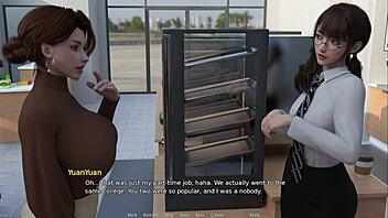 curvy girl gives handjob behind counter, naked and cute?