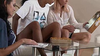 Eva Isabel and Chrissy Strip During Jenga and Playstation Fun