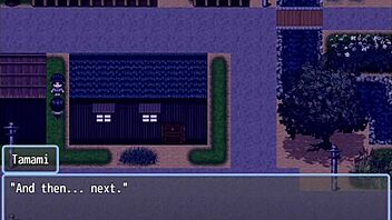 In nympho village part 3, blonde femdom cums on girl's thighs in public with monster cock