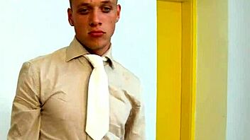 This gay guy strips and has sex casually