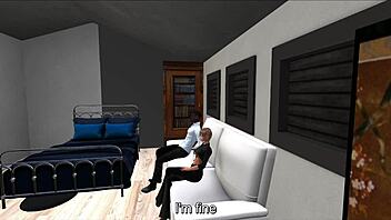 My hot black neighbor fucks me on his couch and penetrates my ass.