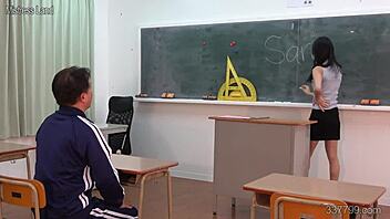 Hey, can you handle Japanese teacher dominating masochistic students like this?