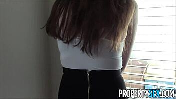 Wow, young 18+ real estate agent with big natural tits in homemade sex!