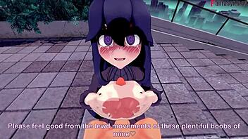 Cartoon hex maniac trainer bangs in public fantasy?