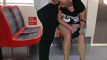 I’m Shocked by Public Handjob and Blowjob from Girl Without Panties on Train