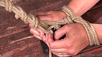 Waxed BDSM Slave Endures Brutal Back-Arch Hogtie Torment